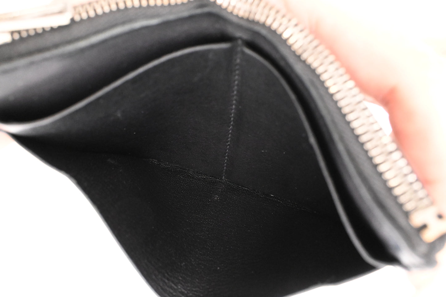 Hermes City Zip Coin Case in Black Leather