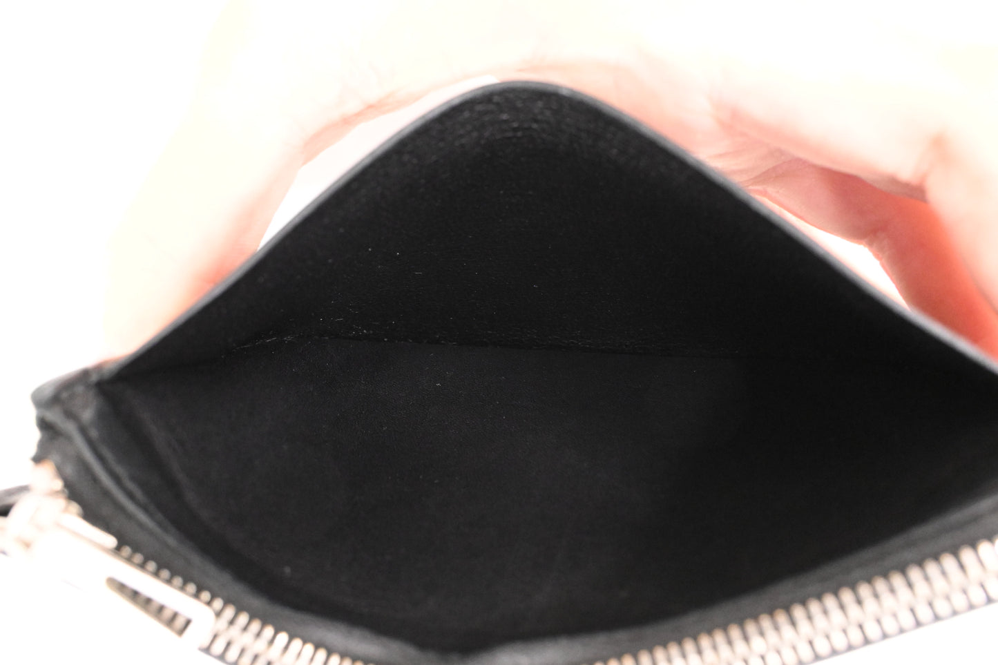 Hermes City Zip Coin Case in Black Leather