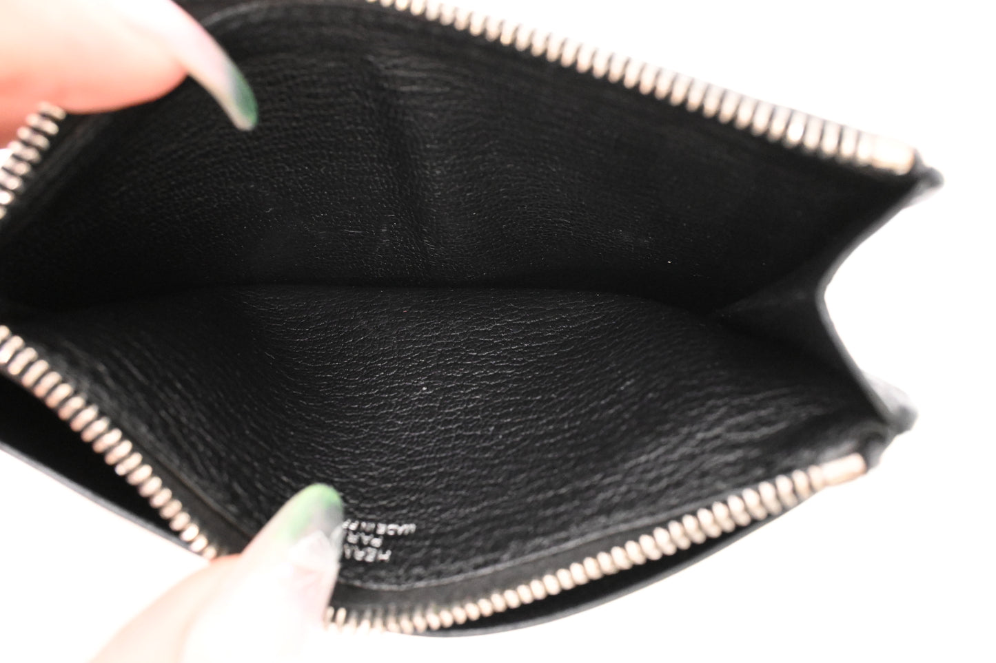 Hermes City Zip Coin Case in Black Leather