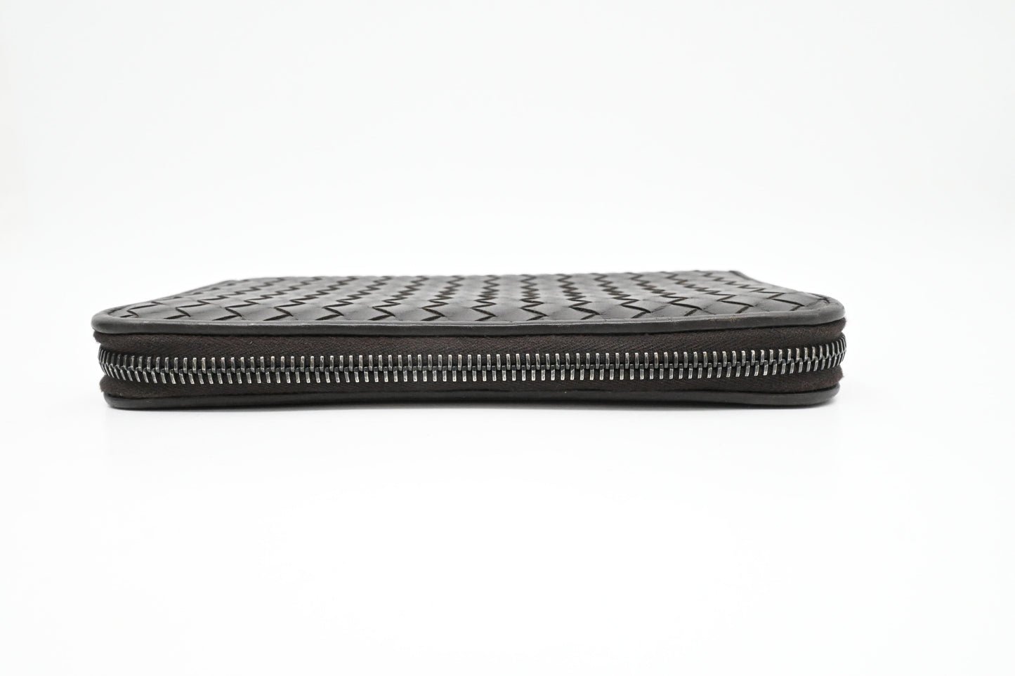 Bottega Veneta Zippy Wallet in Brown Intrecciato Leather