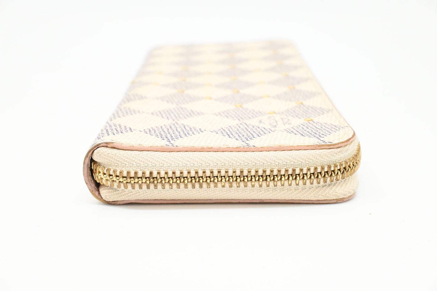 Louis Vuitton Clemence Wallet in Studded Damier Azur Canvas