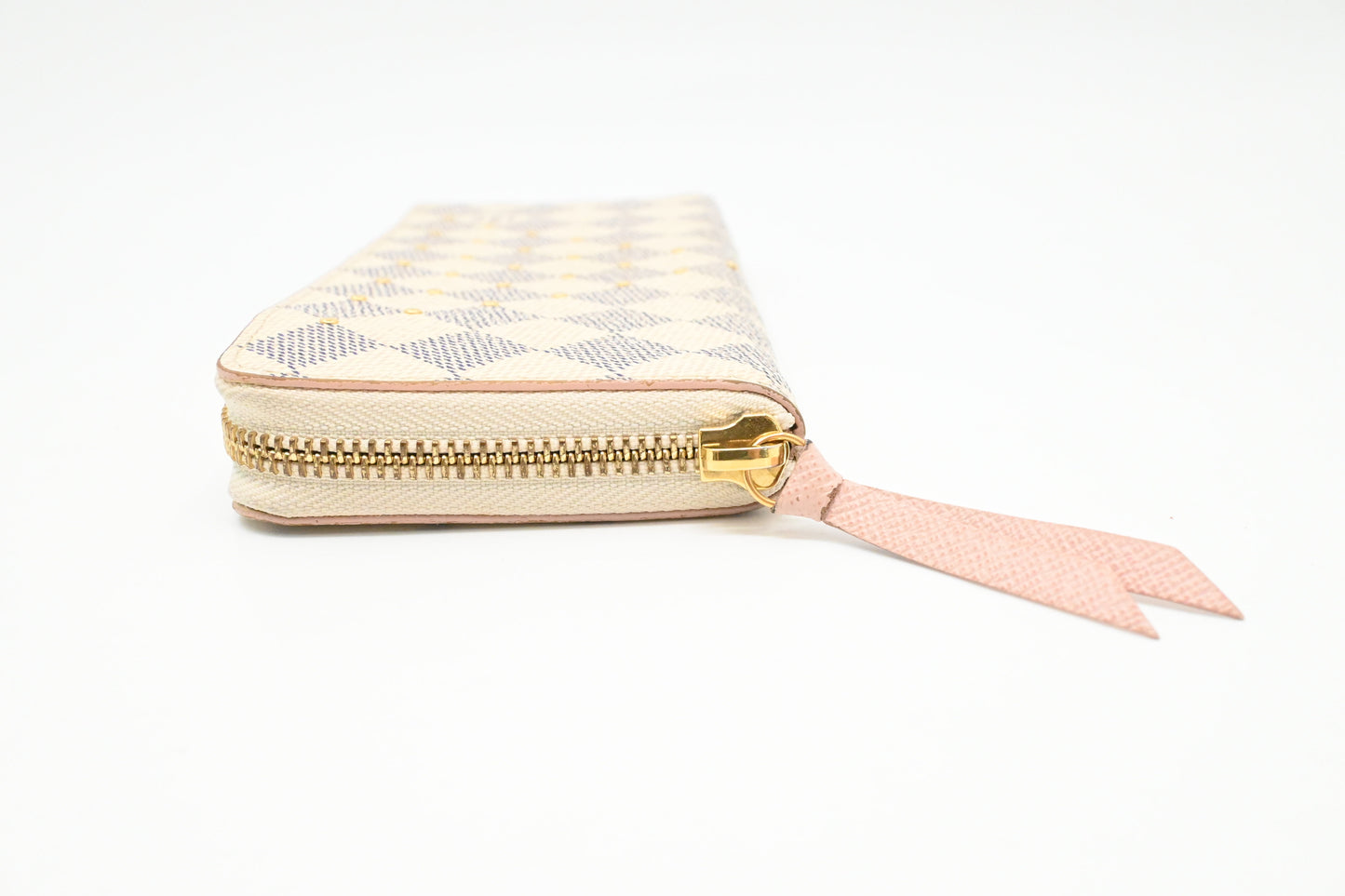 Louis Vuitton Clemence Wallet in Studded Damier Azur Canvas