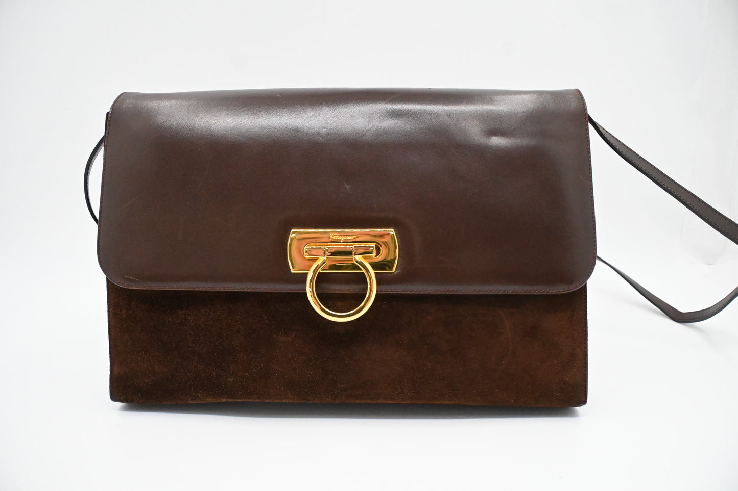 Ferragamo Crossbody Bag in Brown Leather