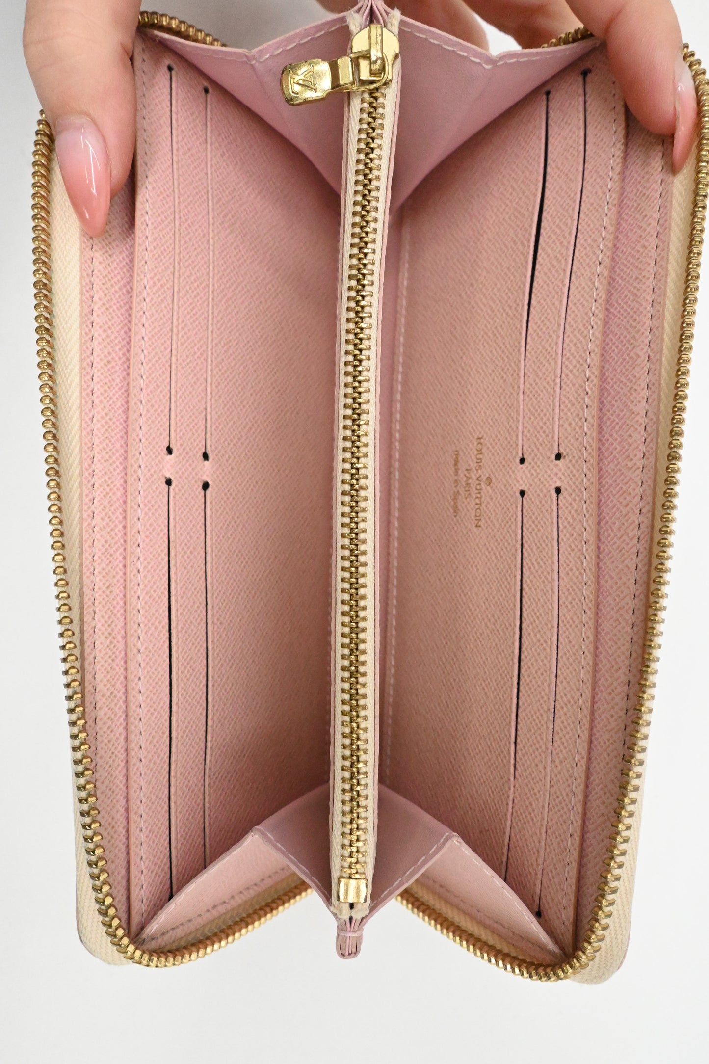 Louis Vuitton Clemence Wallet in Studded Damier Azur Canvas