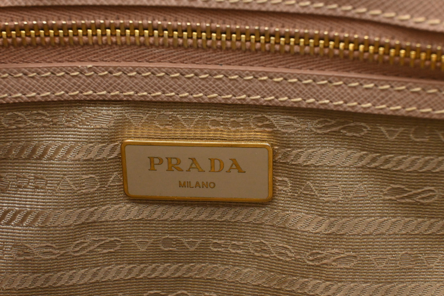Prada Small Galleria in Pink Beige Saffiano Leather