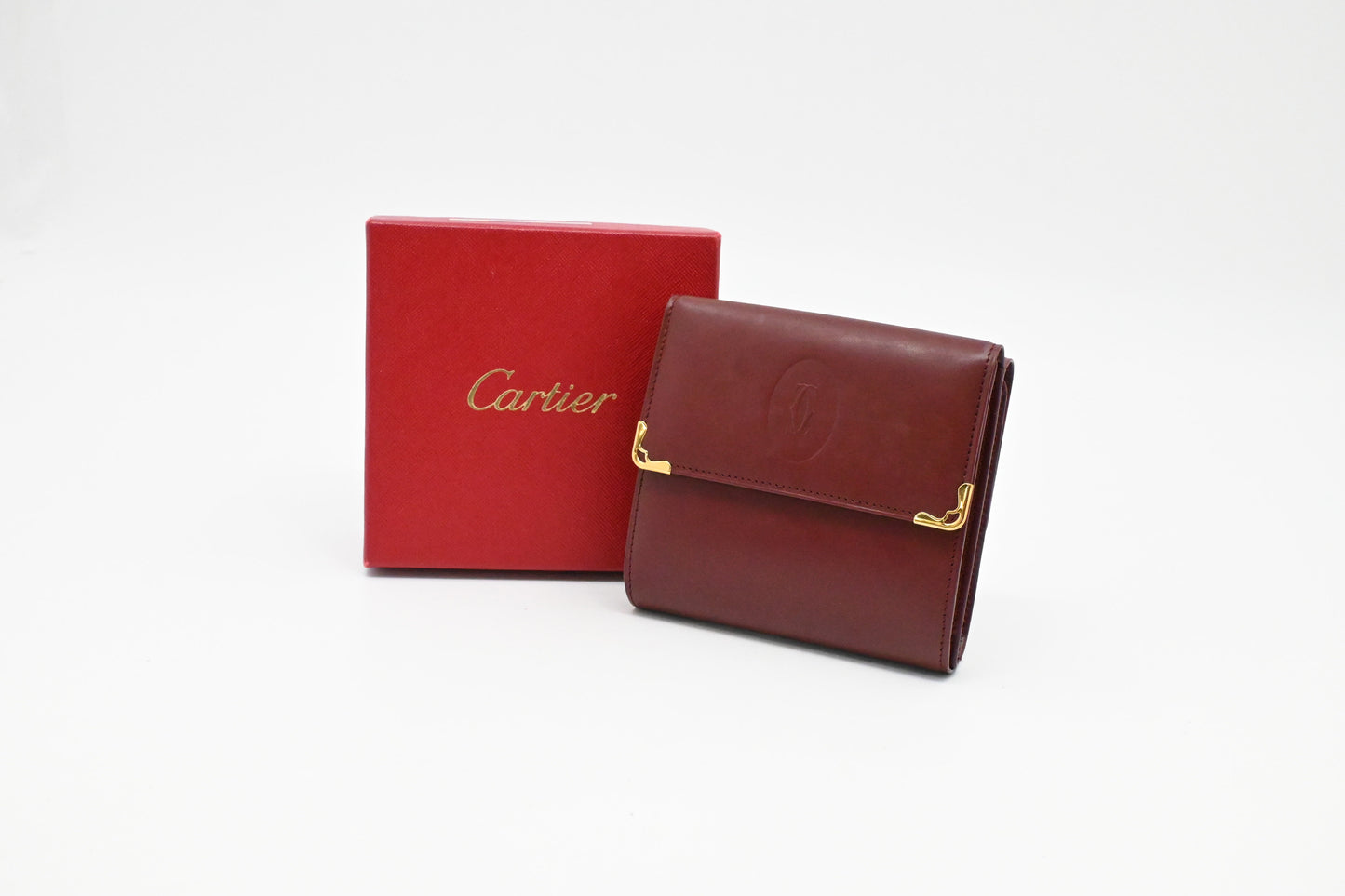 Cartier Wallet in Burgundy Leather