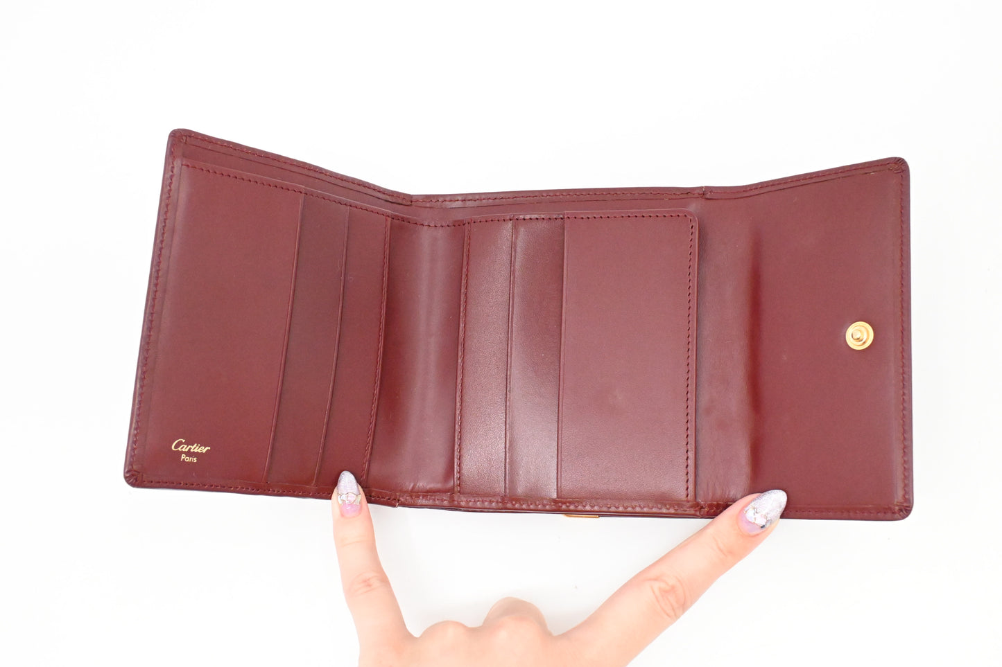 Cartier Wallet in Burgundy Leather
