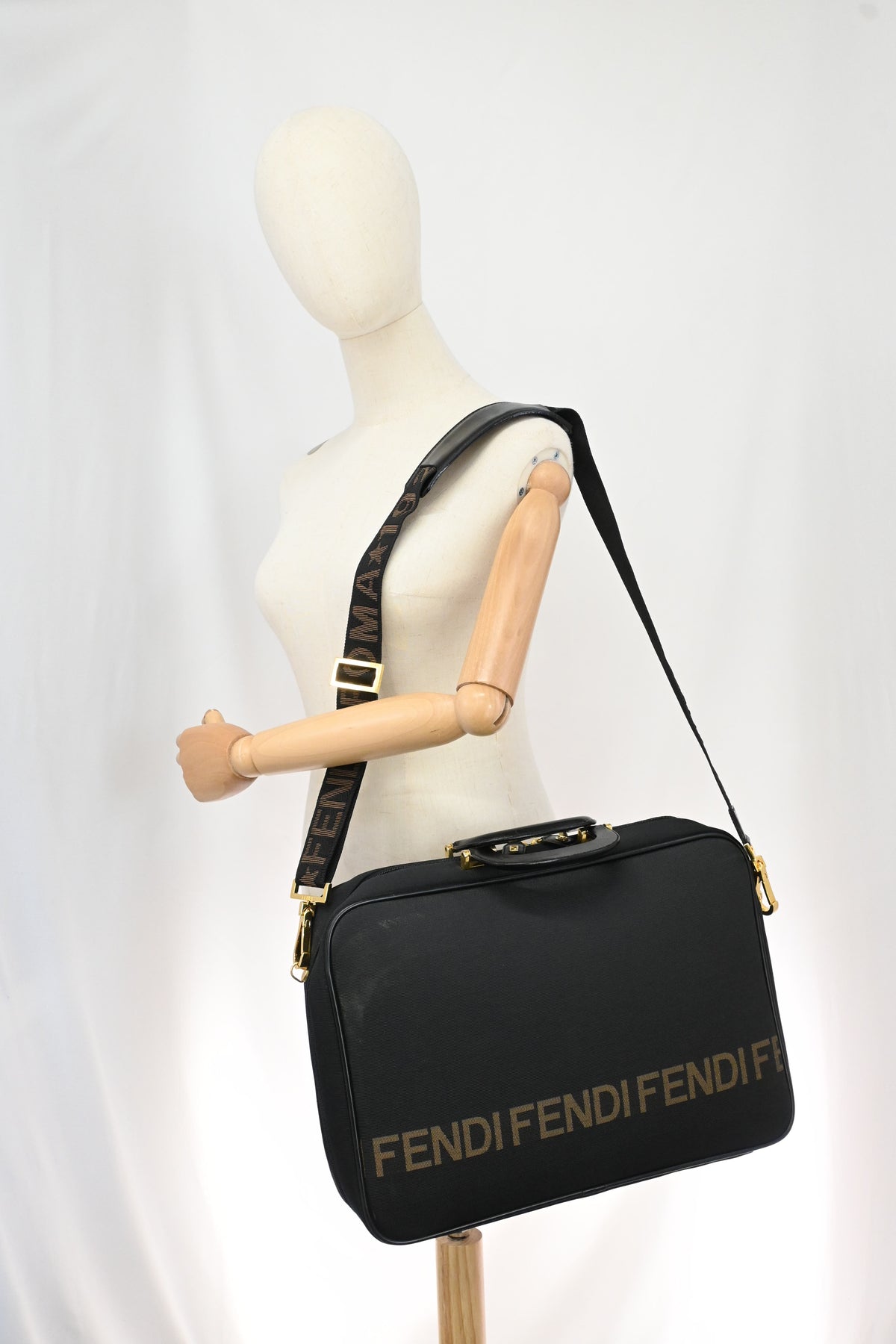 Fendi Business Bag in Black Canvas