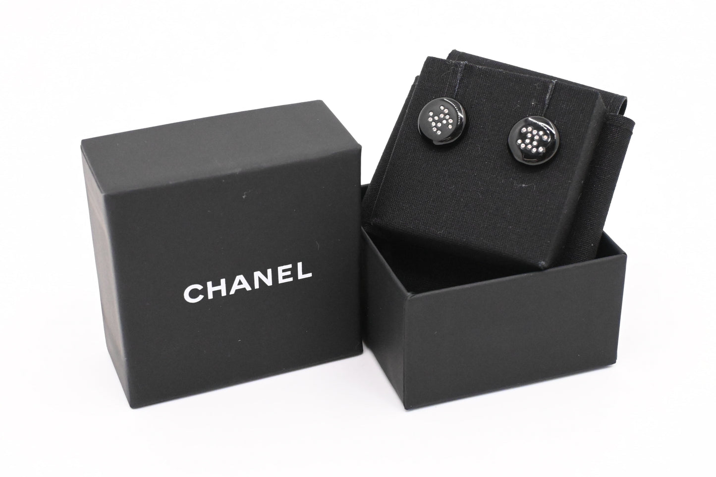 Chanel Black Stud Earrings