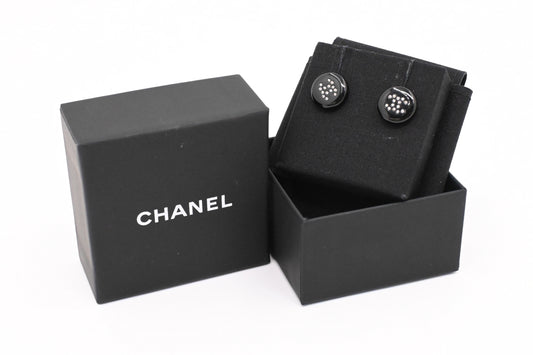 Chanel Black Stud Earrings
