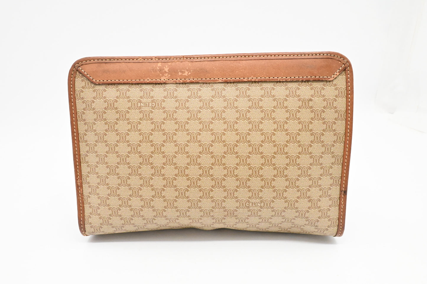 Celine Clutch in Light Brown Macadam Canvas