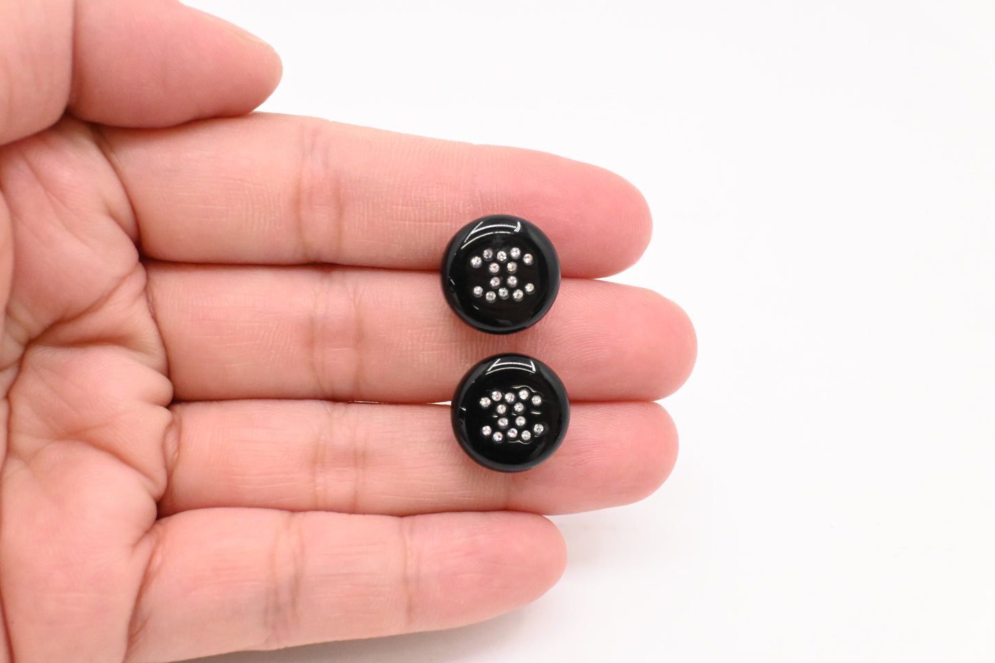 Chanel Black Stud Earrings