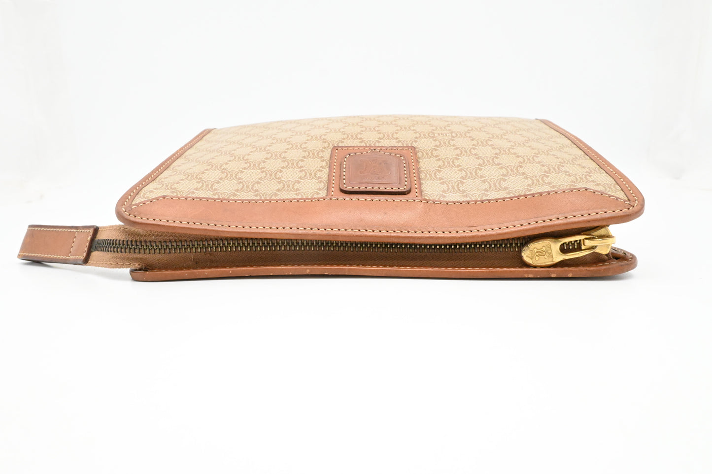 Celine Clutch in Light Brown Macadam Canvas