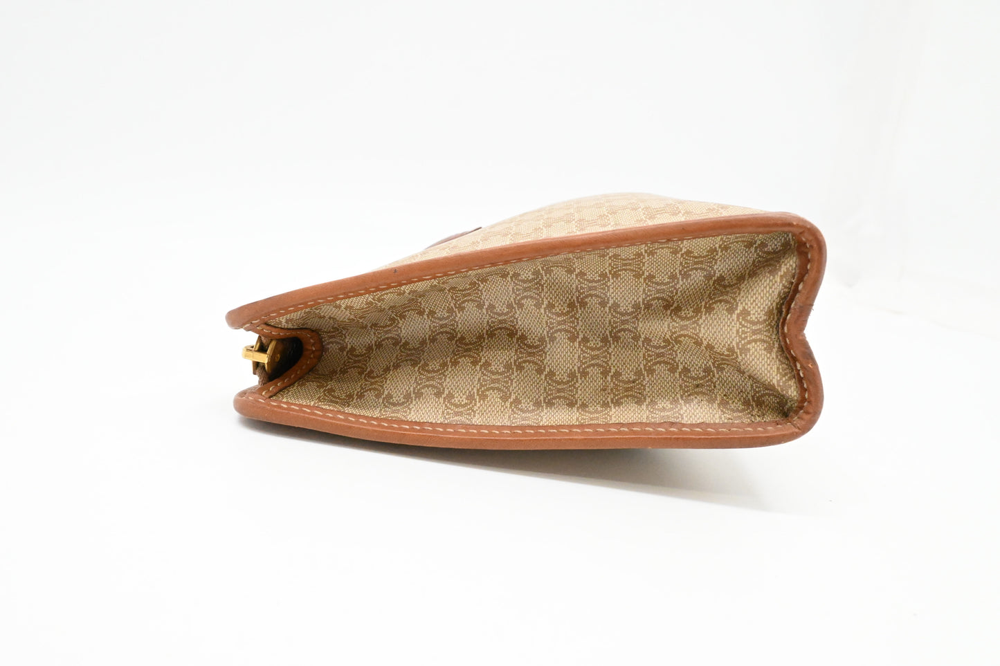 Celine Clutch in Light Brown Macadam Canvas