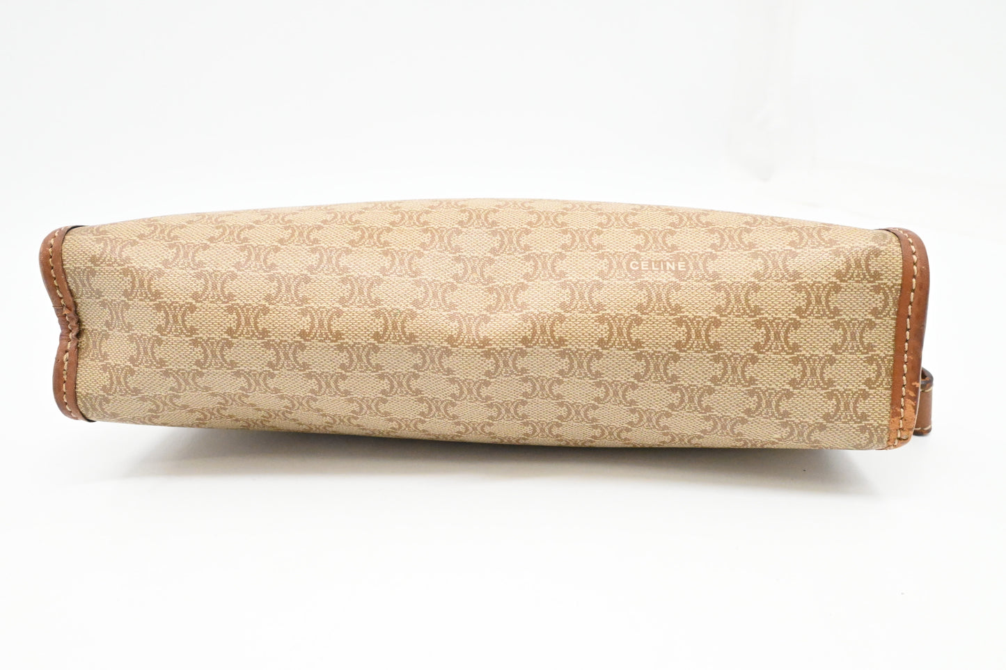 Celine Clutch in Light Brown Macadam Canvas
