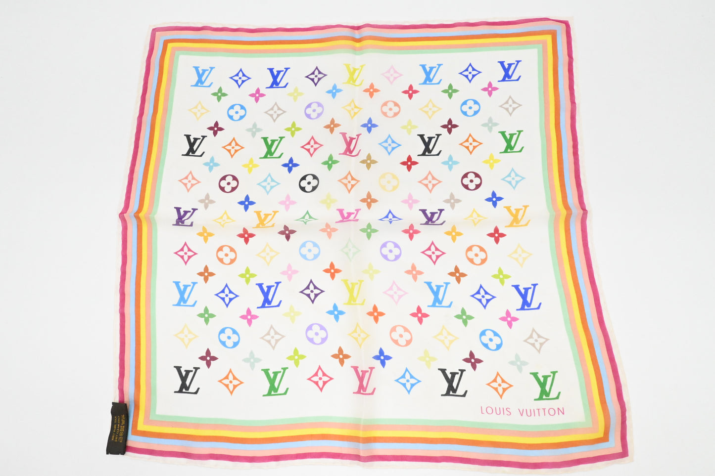 Louis Vuitton Scarf in White Multicolor Silk