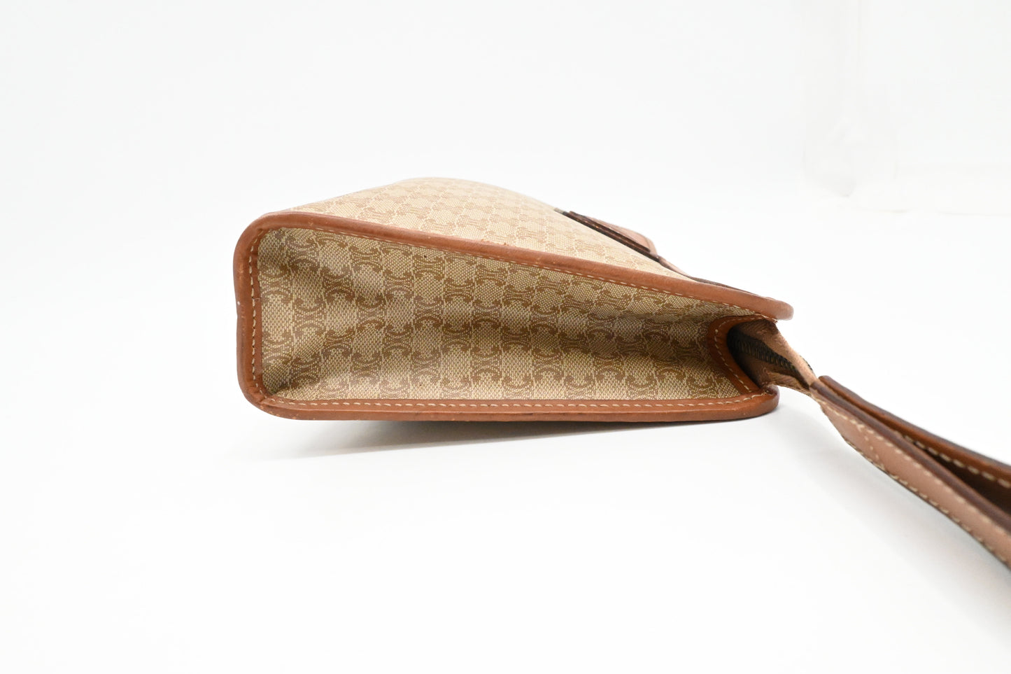 Celine Clutch in Light Brown Macadam Canvas