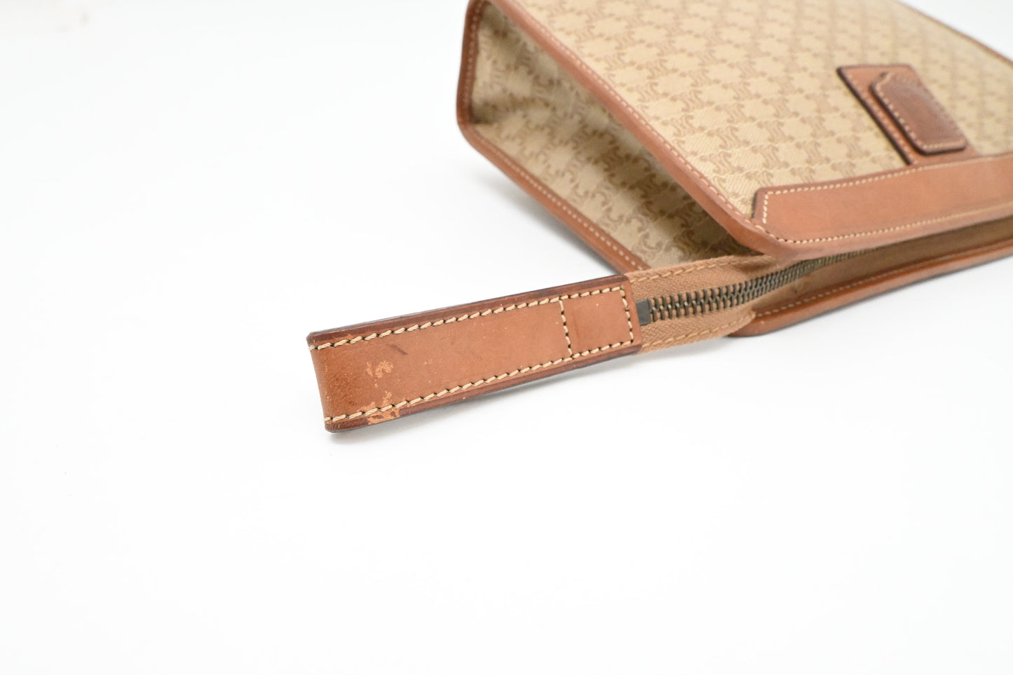 Celine Clutch in Light Brown Macadam Canvas