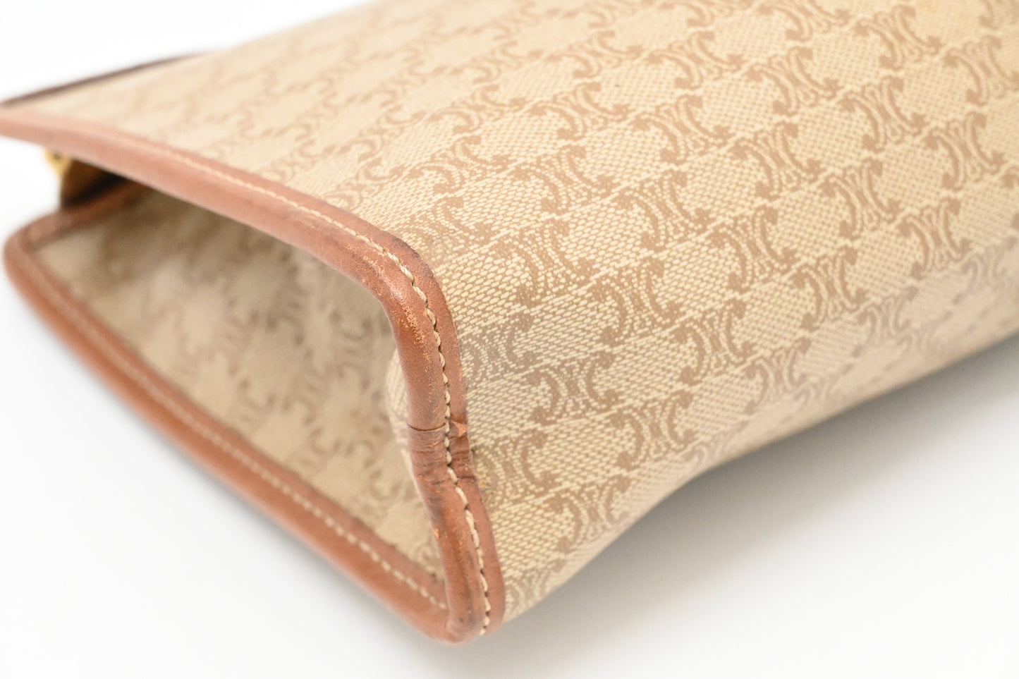 Celine Clutch in Light Brown Macadam Canvas