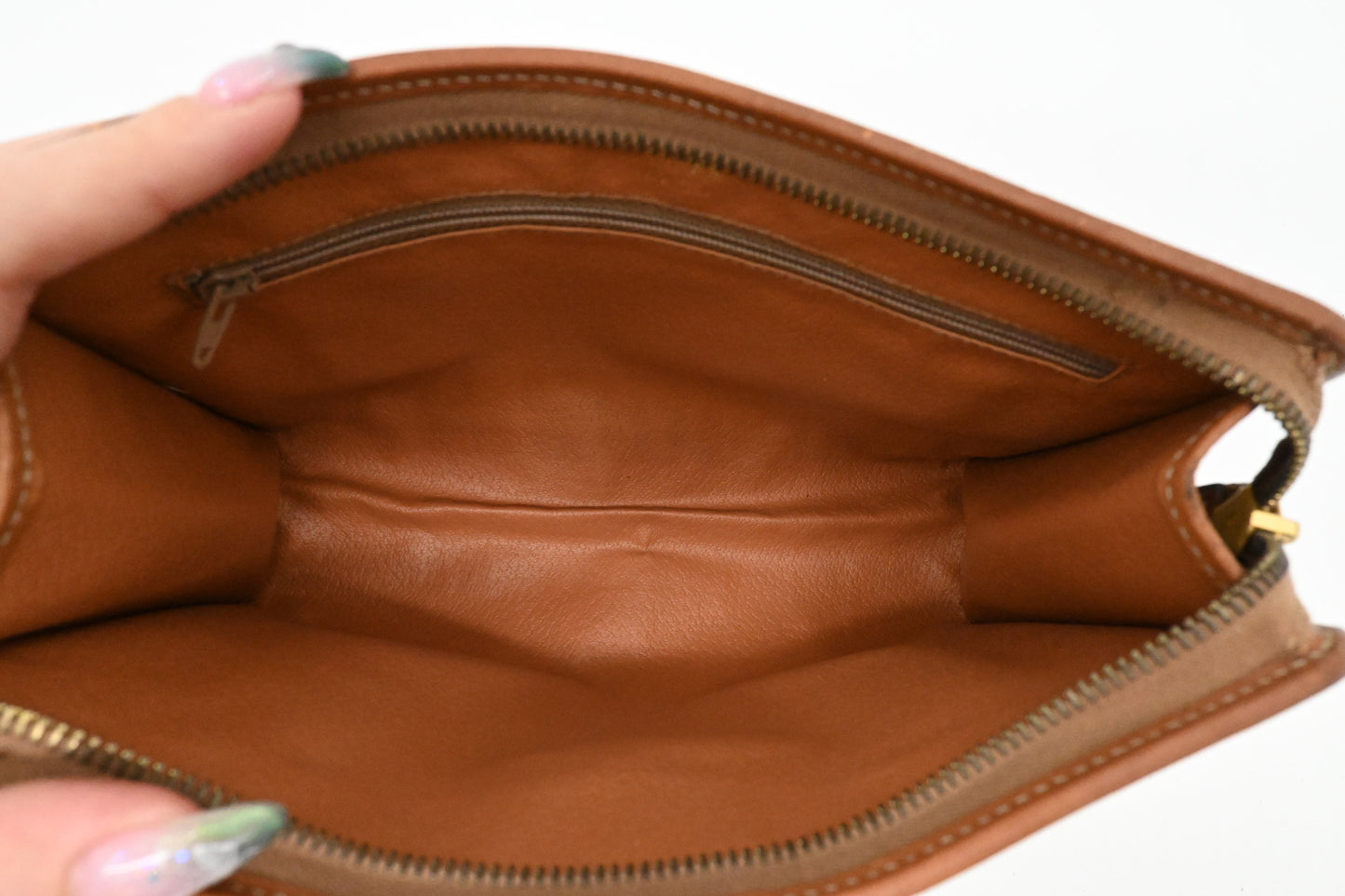 Celine Clutch in Light Brown Macadam Canvas