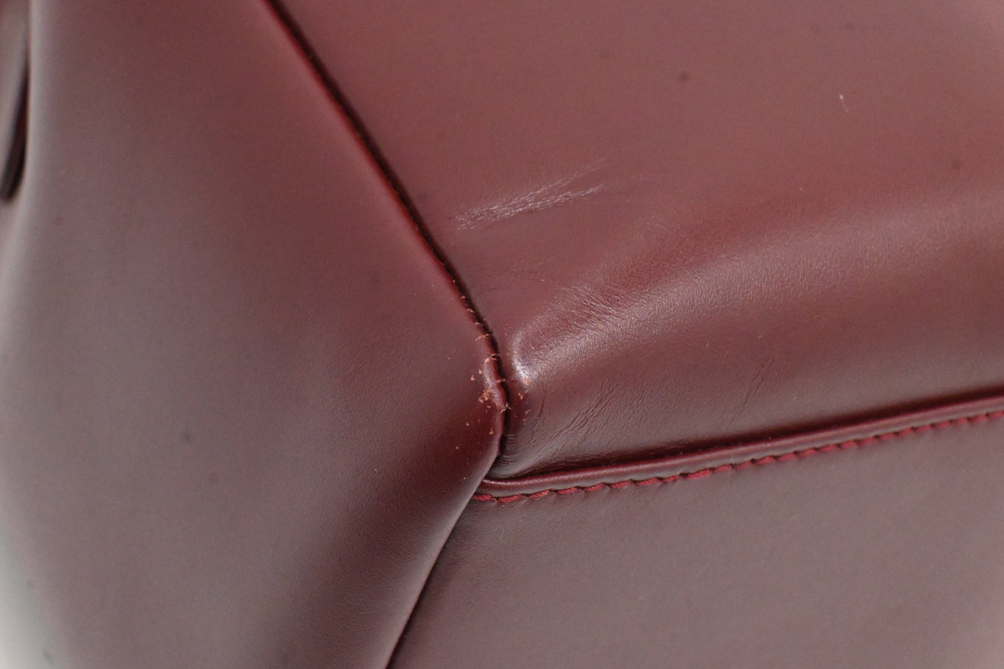 Cartier Shoulder Bag in Red Burgundy Leather