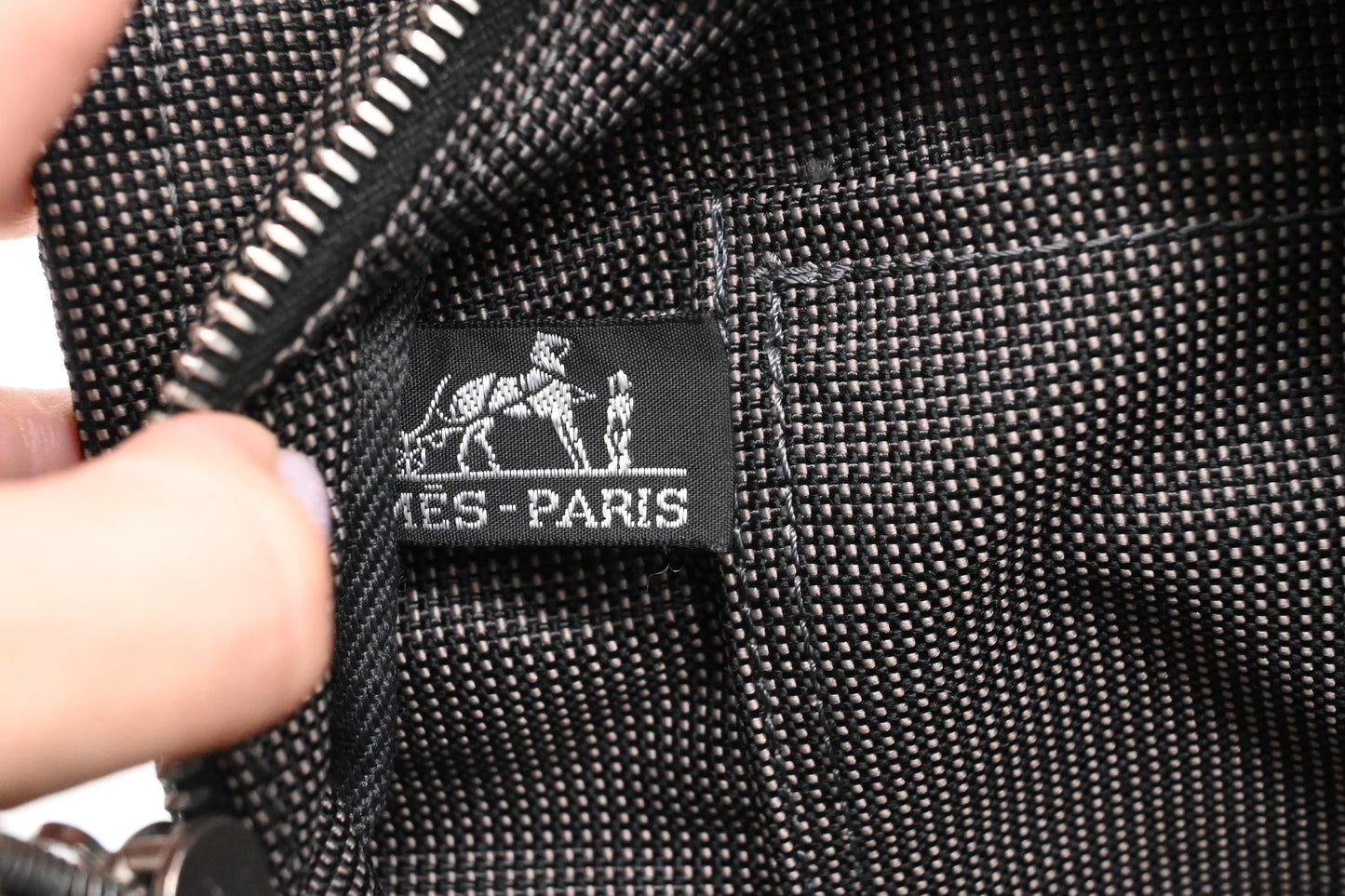 Hermes Herline Fourre-Tout GM in Grey Canvas
