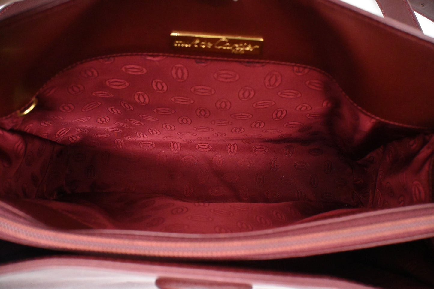 Cartier Shoulder Bag in Red Burgundy Leather