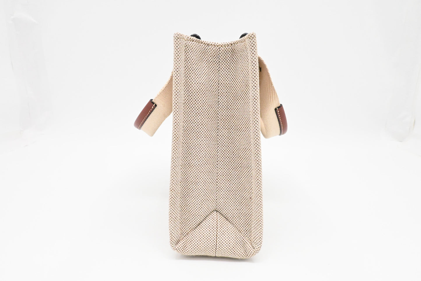 Chloe Woody Small Tote in Beige Canvas