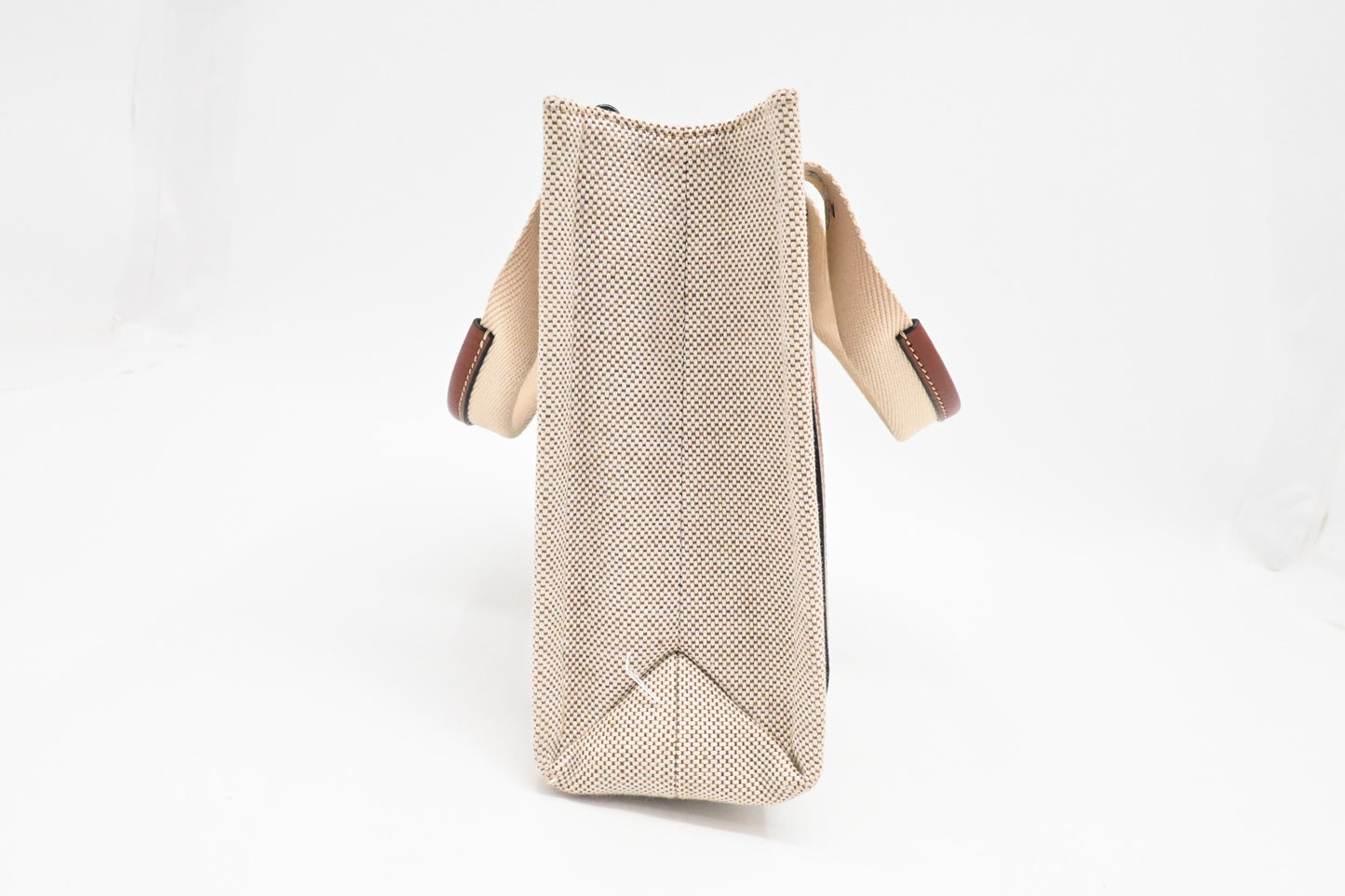 Chloe Woody Small Tote in Beige Canvas