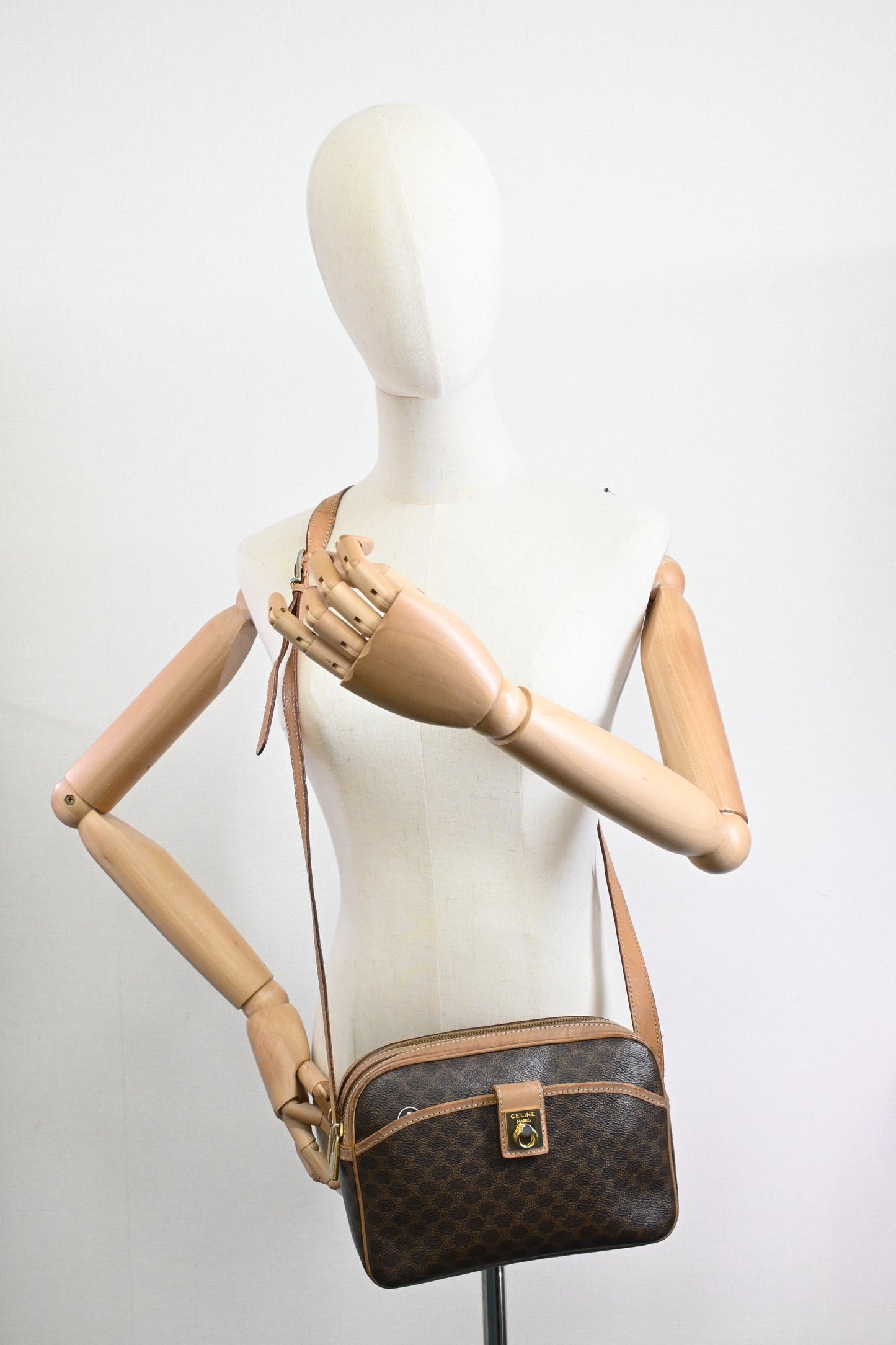Celine Crossbody Bag in Brown Macadam Canvas