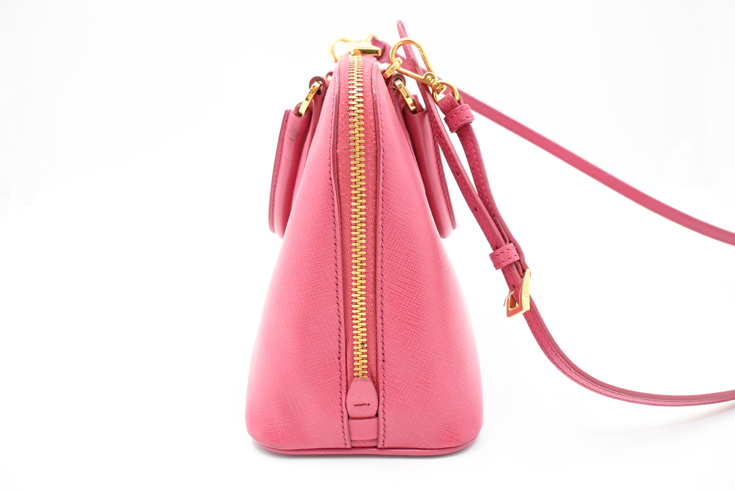 Prada Two Way Bag in Pink Saffiano Leather