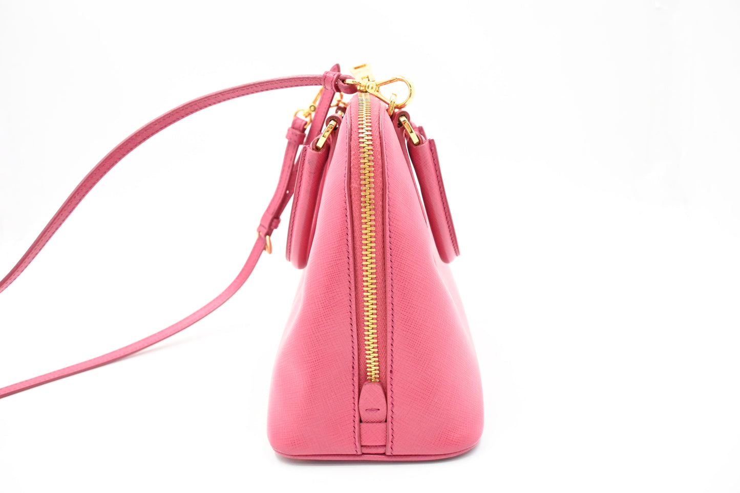 Prada Two Way Bag in Pink Saffiano Leather