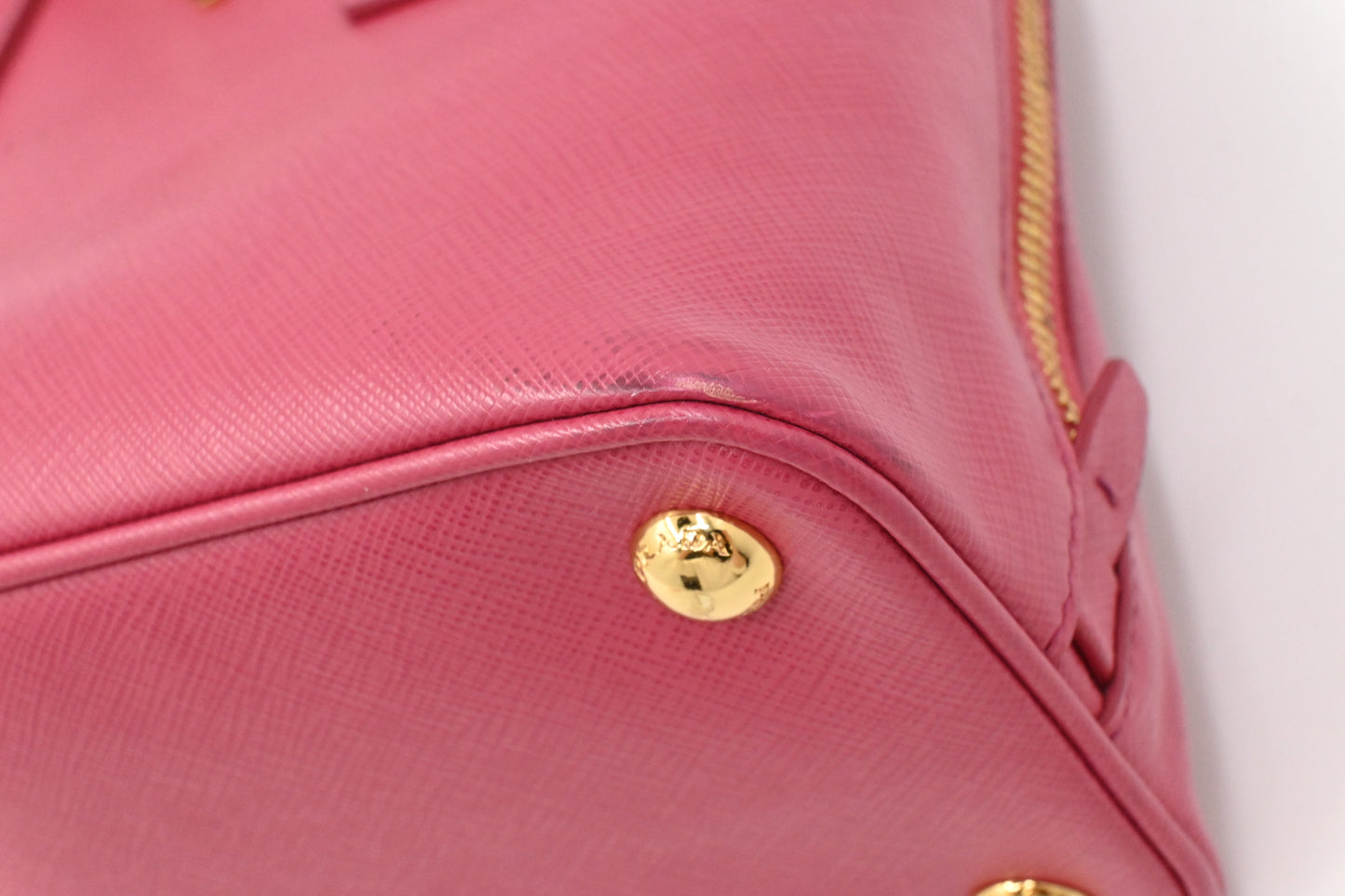 Prada Two Way Bag in Pink Saffiano Leather
