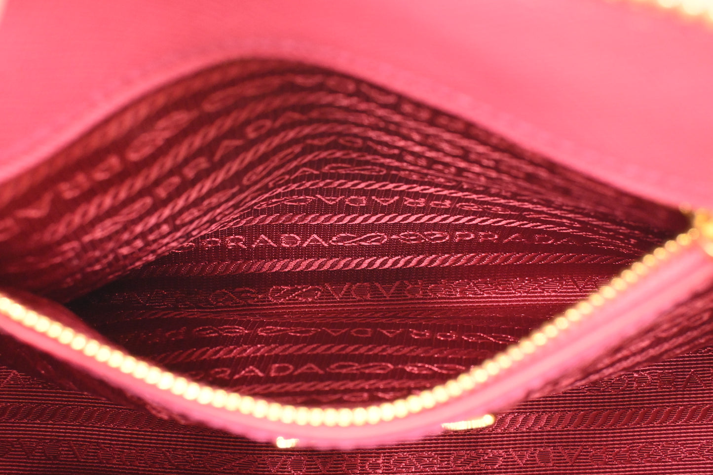 Prada Two Way Bag in Pink Saffiano Leather