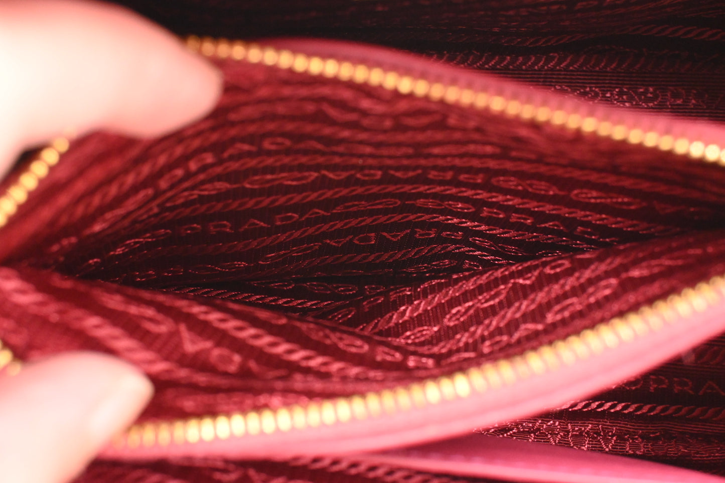 Prada Two Way Bag in Pink Saffiano Leather