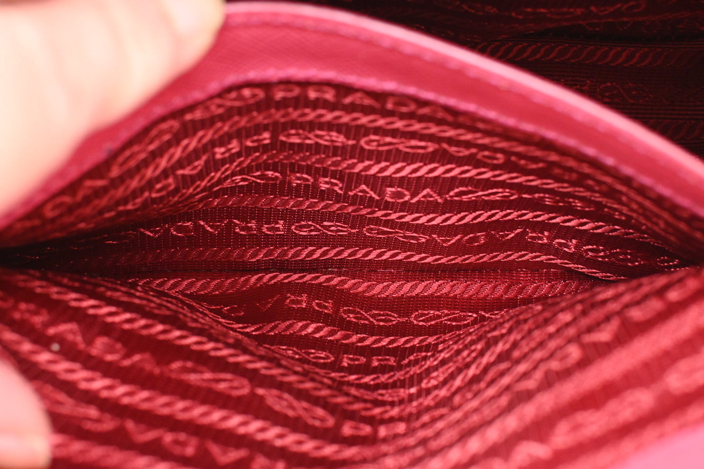 Prada Two Way Bag in Pink Saffiano Leather