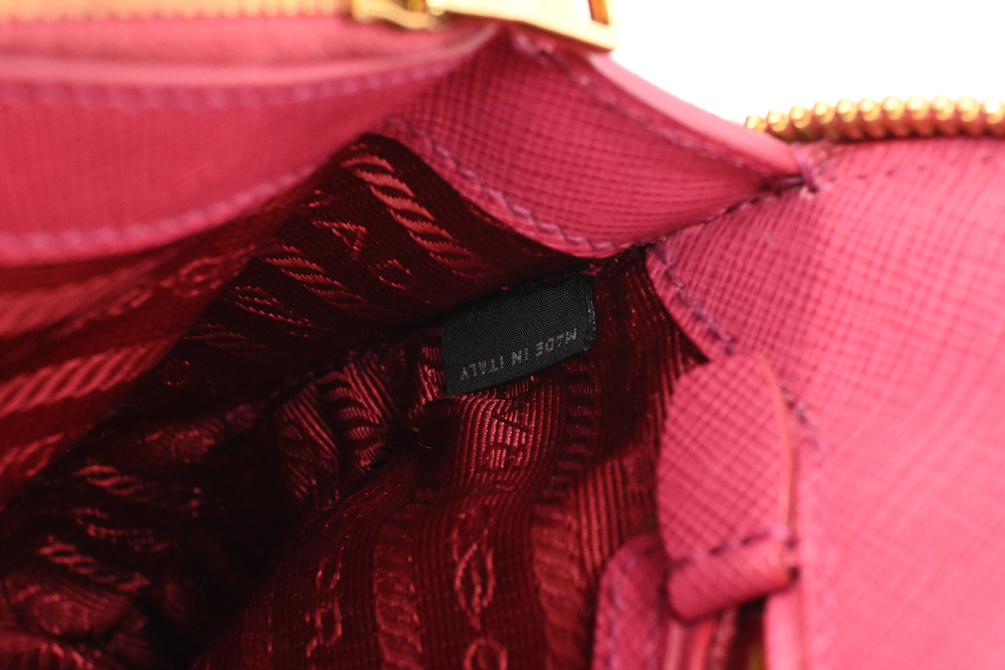 Prada Two Way Bag in Pink Saffiano Leather