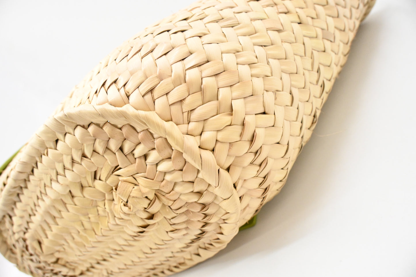 Loewe Basket Bag in Raffia and Green Calfskin