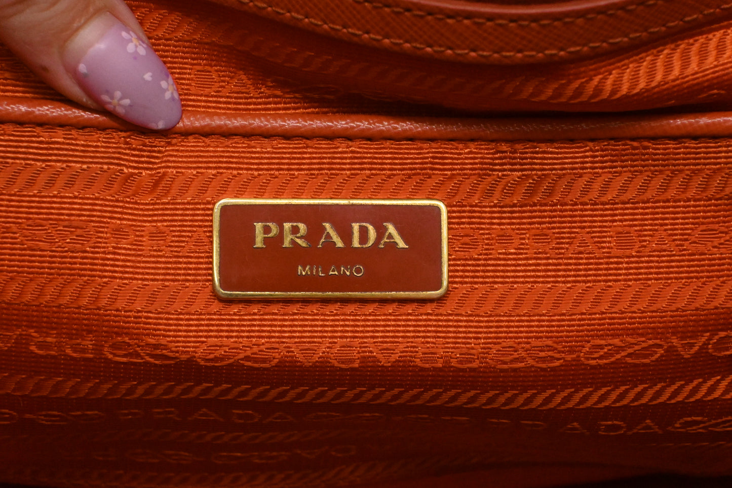 Prada Large Galleria in Orange Saffiano Leather