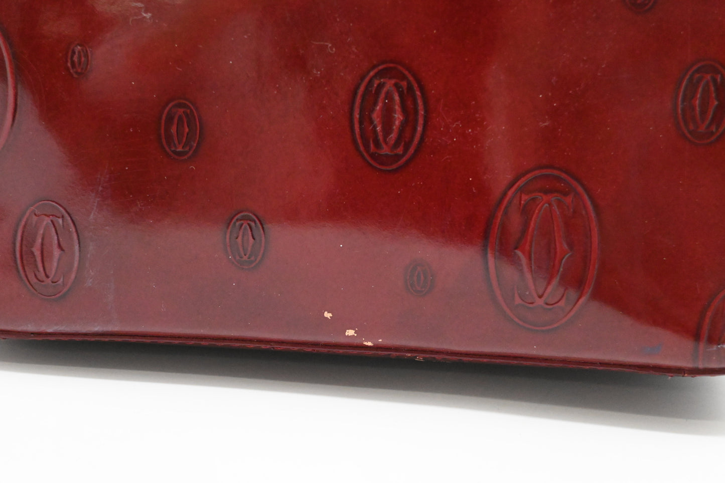 Cartier Handbag in Burgundy Patent Leather