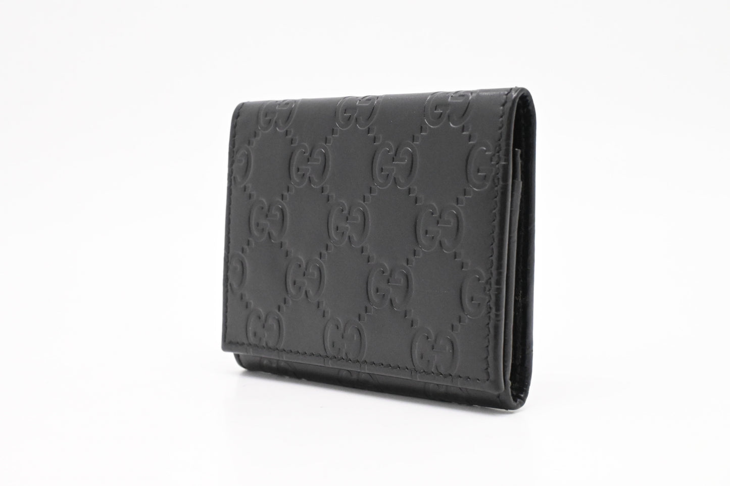Gucci Envelope Card Case in Black Guccissima Leather