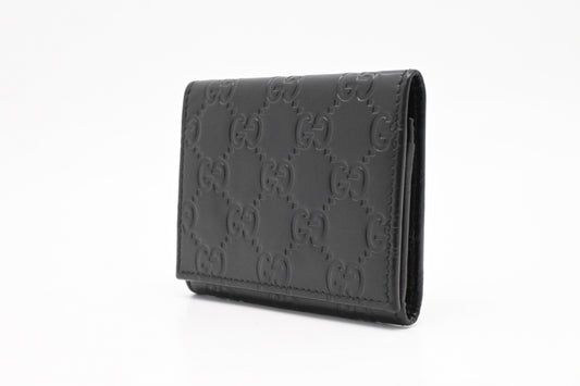 Gucci Envelope Card Case in Black Guccissima Leather