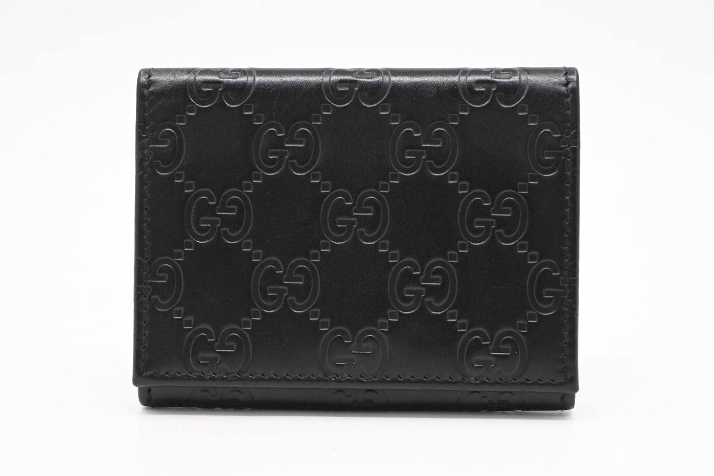 Gucci Envelope Card Case in Black Guccissima Leather