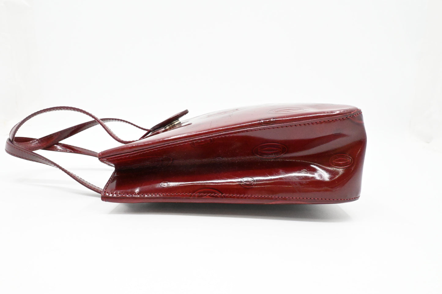 Cartier Handbag in Burgundy Patent Leather