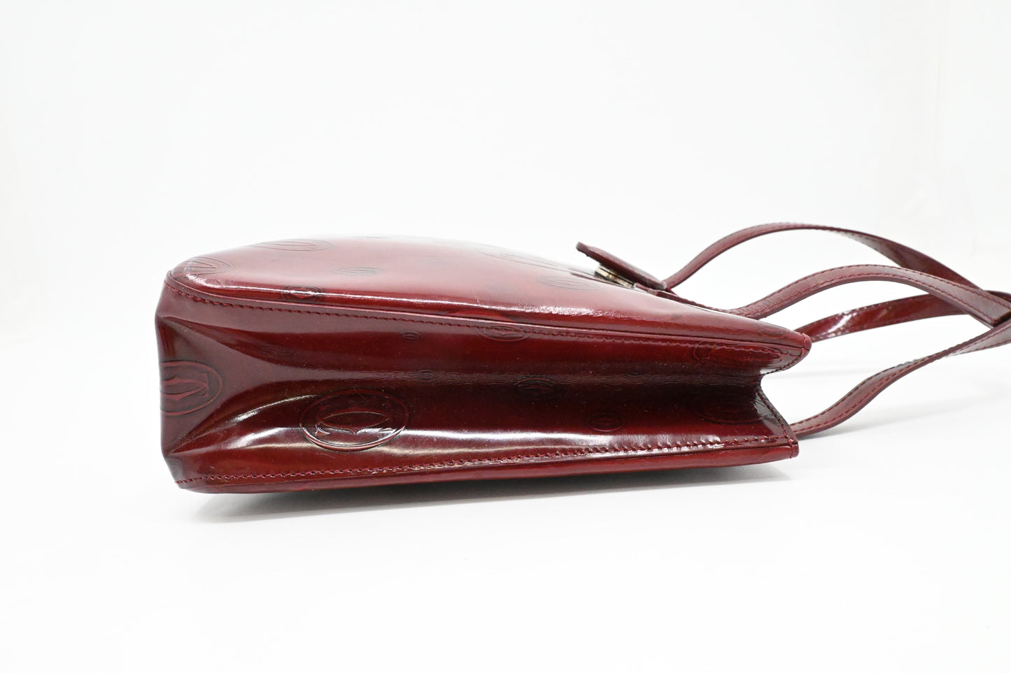 Cartier Handbag in Burgundy Patent Leather