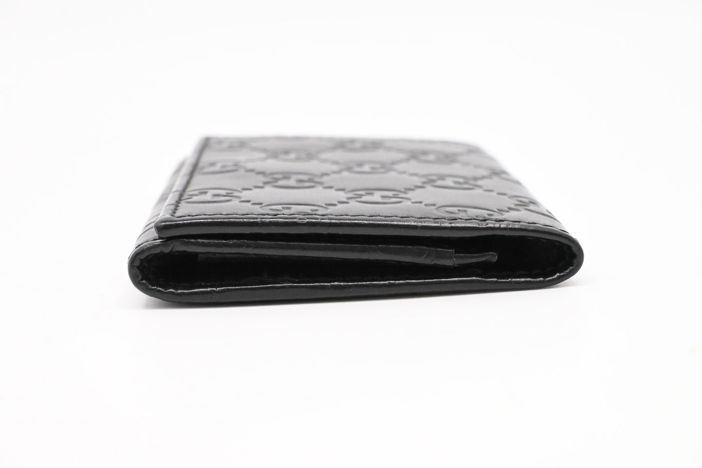 Gucci Envelope Card Case in Black Guccissima Leather