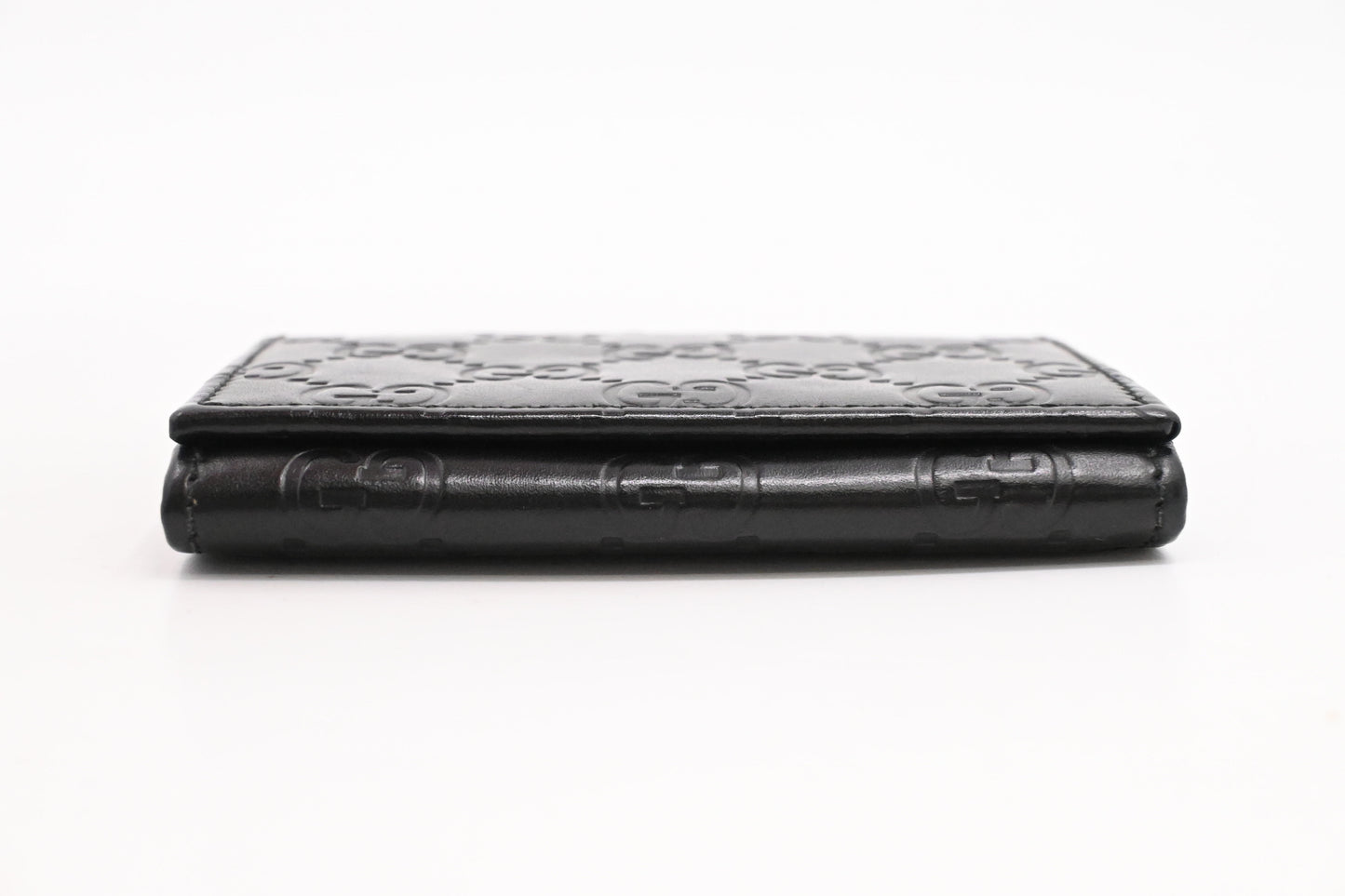 Gucci Envelope Card Case in Black Guccissima Leather