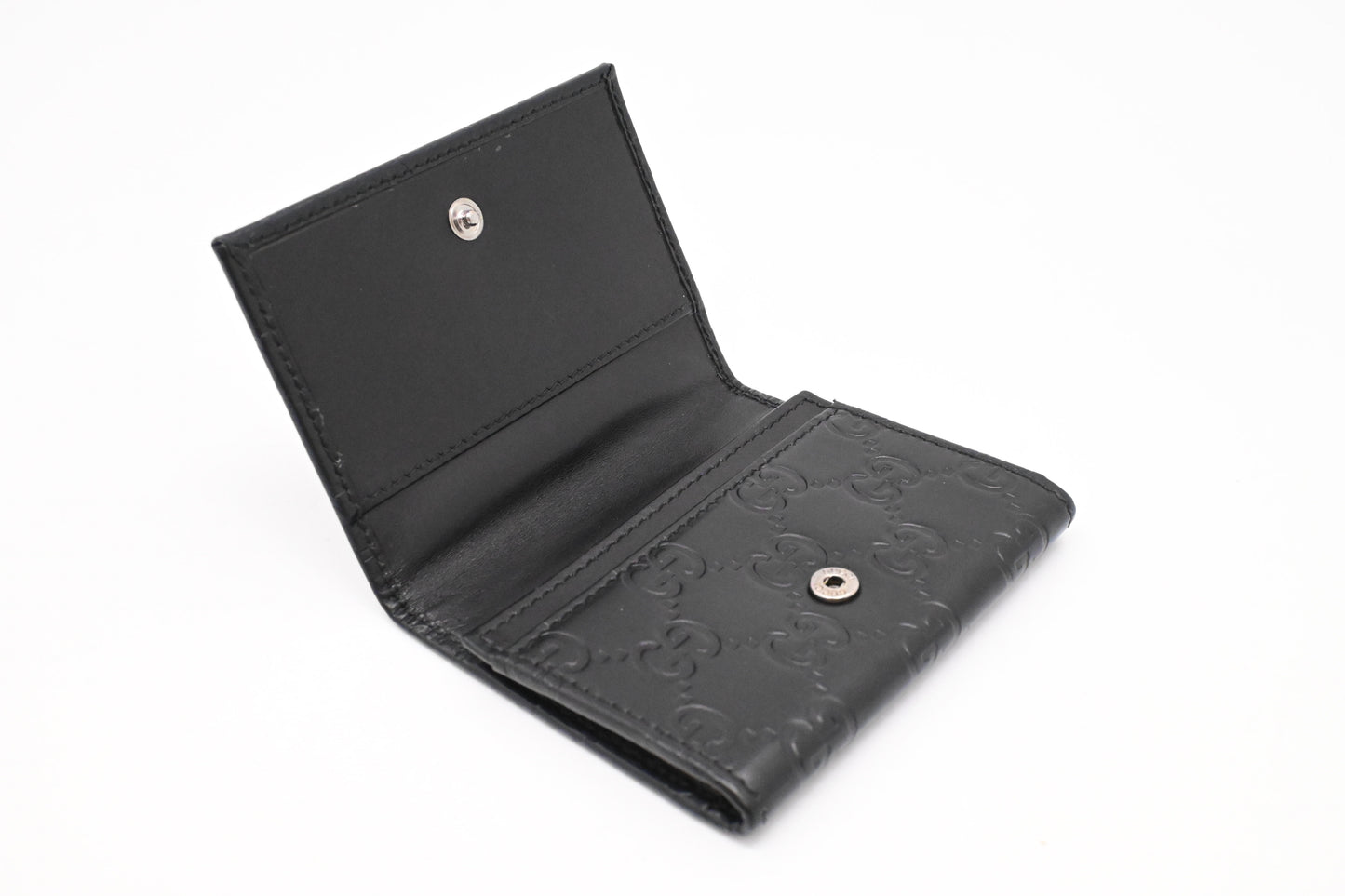 Gucci Envelope Card Case in Black Guccissima Leather