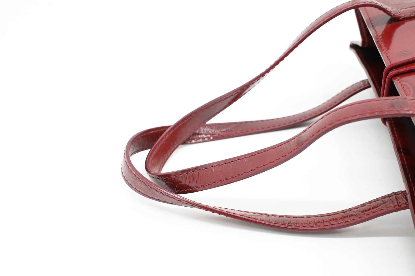 Cartier Handbag in Burgundy Patent Leather