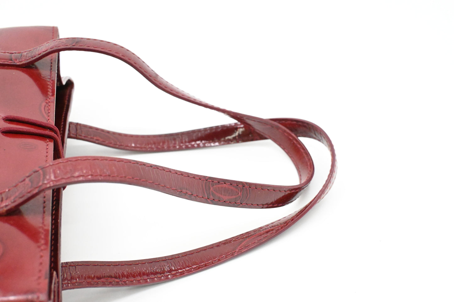 Cartier Handbag in Burgundy Patent Leather